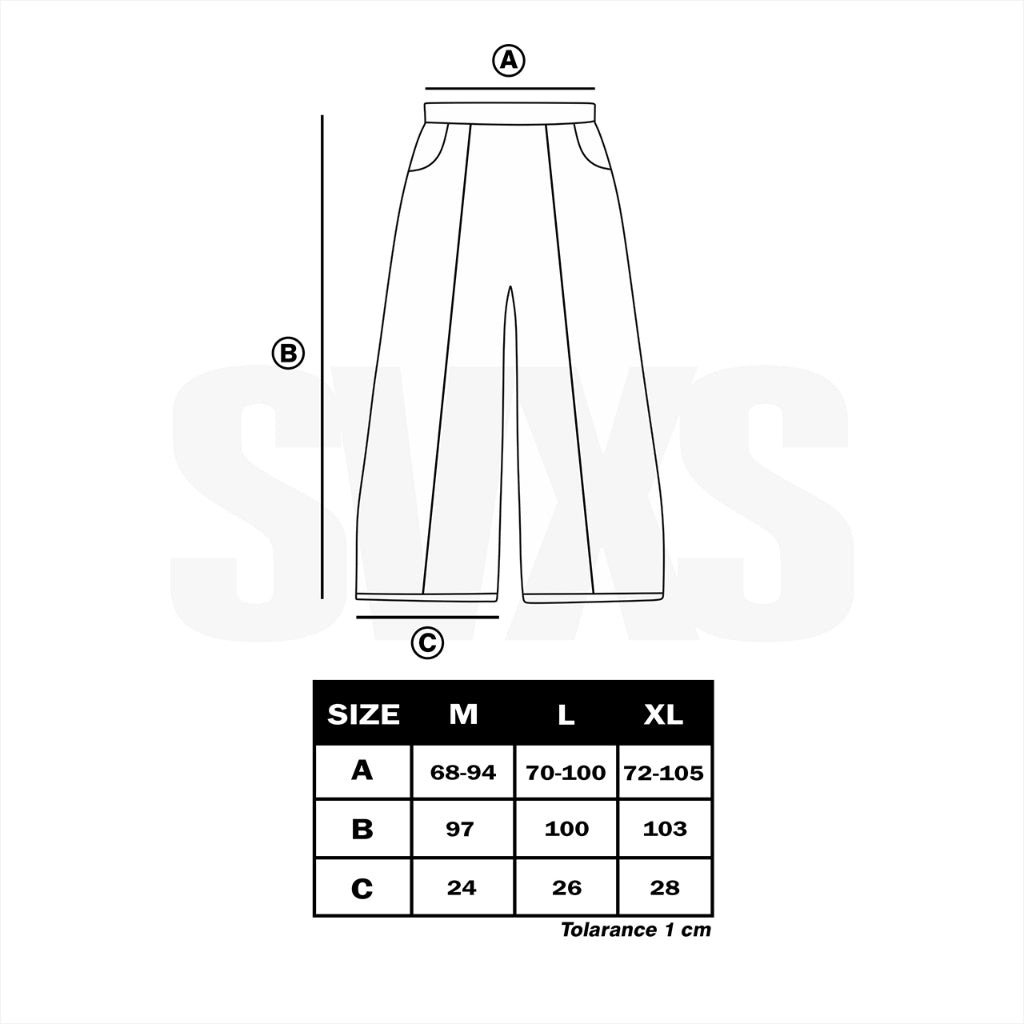 SVXS - Baggy Sweatpants Hitam Pecah Pola - Fleece