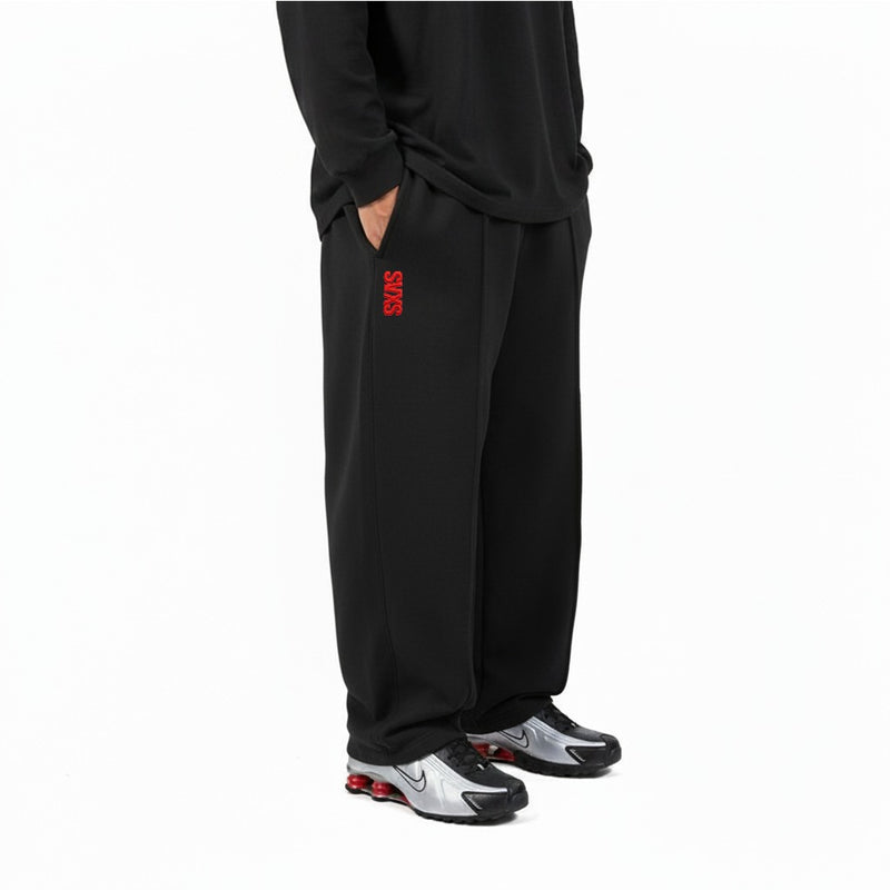 SVXS - Baggy Sweatpants Hitam Pecah Pola - Fleece