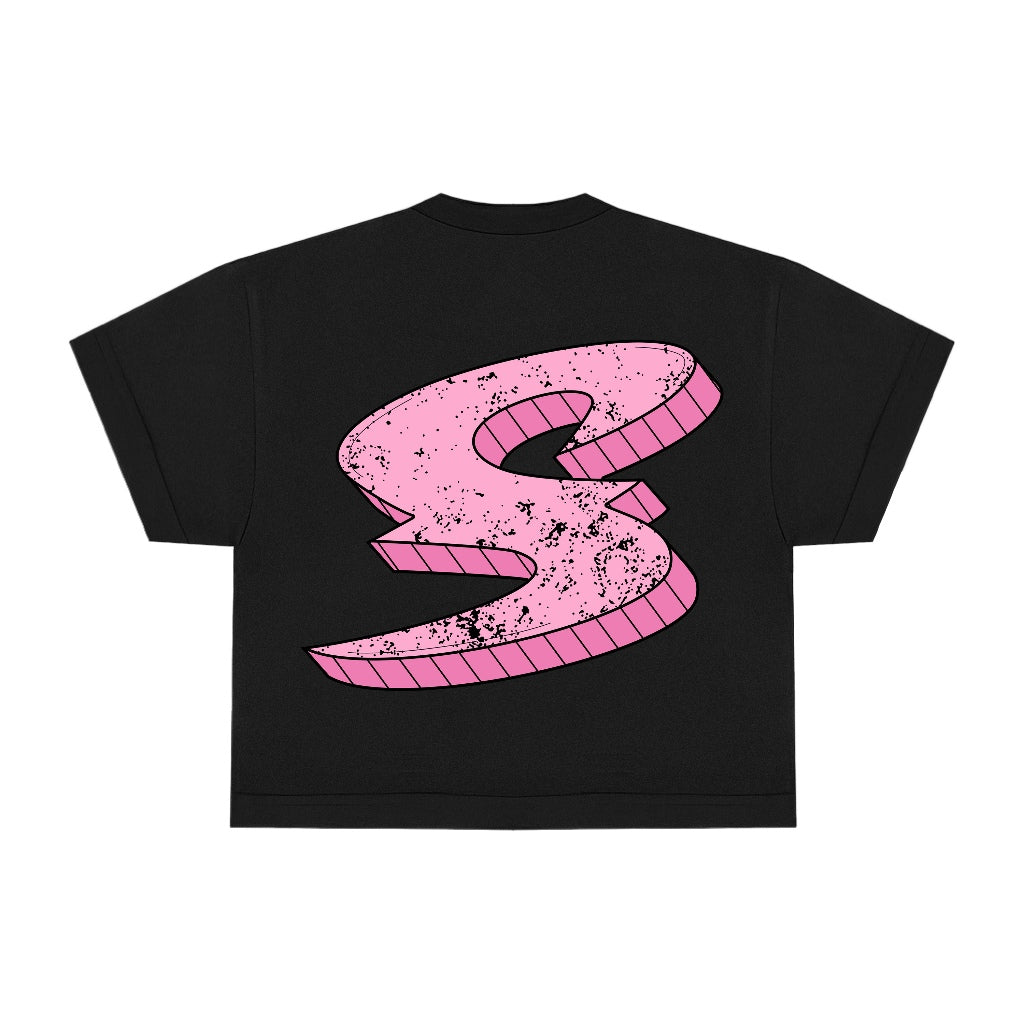 SVXS - Boxy Oversized T-Shirt Hitam Pink Hero - Cotton Combed 20s