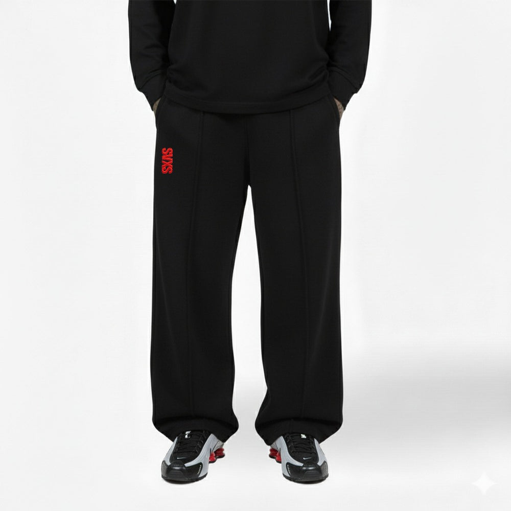 SVXS - Baggy Sweatpants Hitam Pecah Pola - Fleece