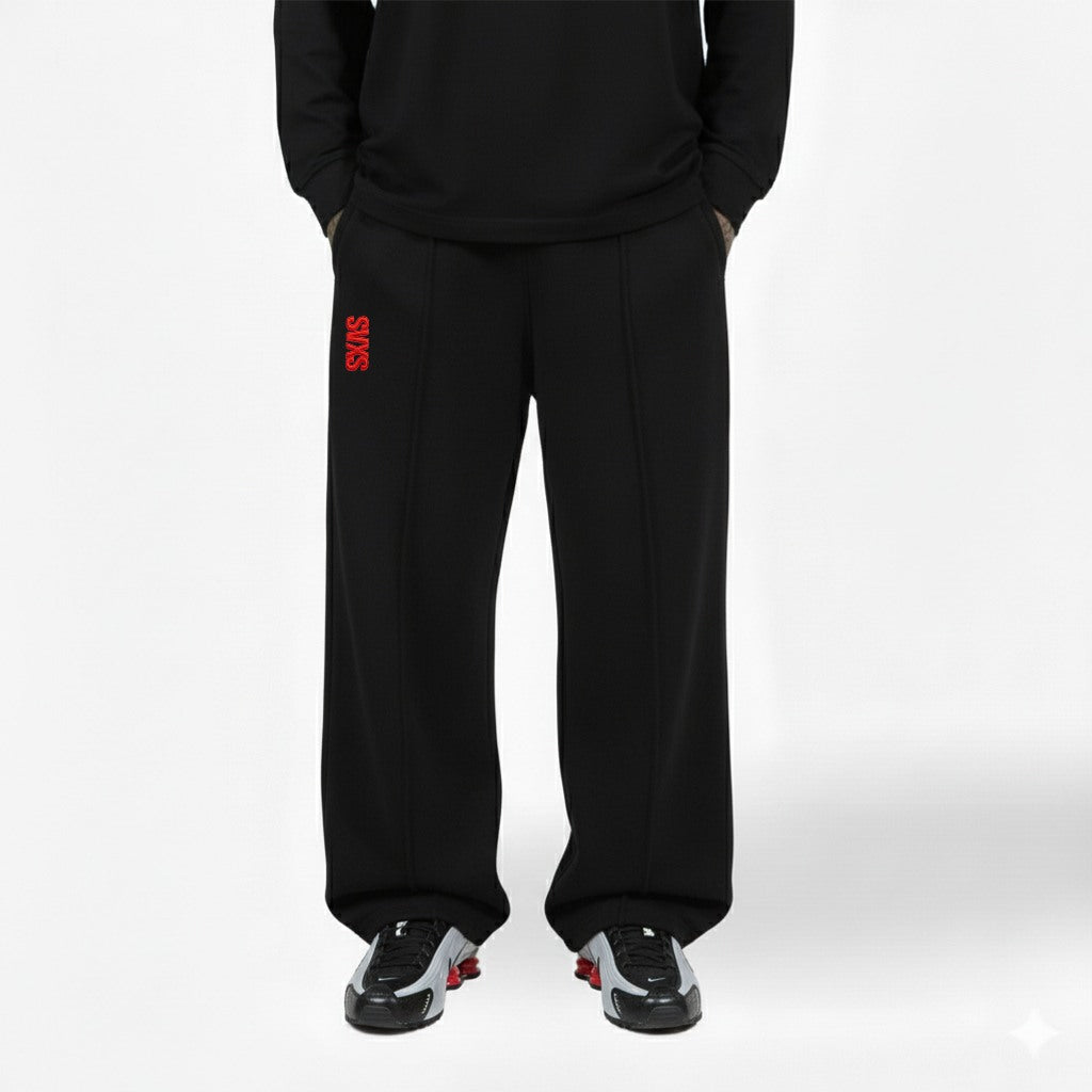 SVXS - Baggy Sweatpants Hitam Pecah Pola - Fleece