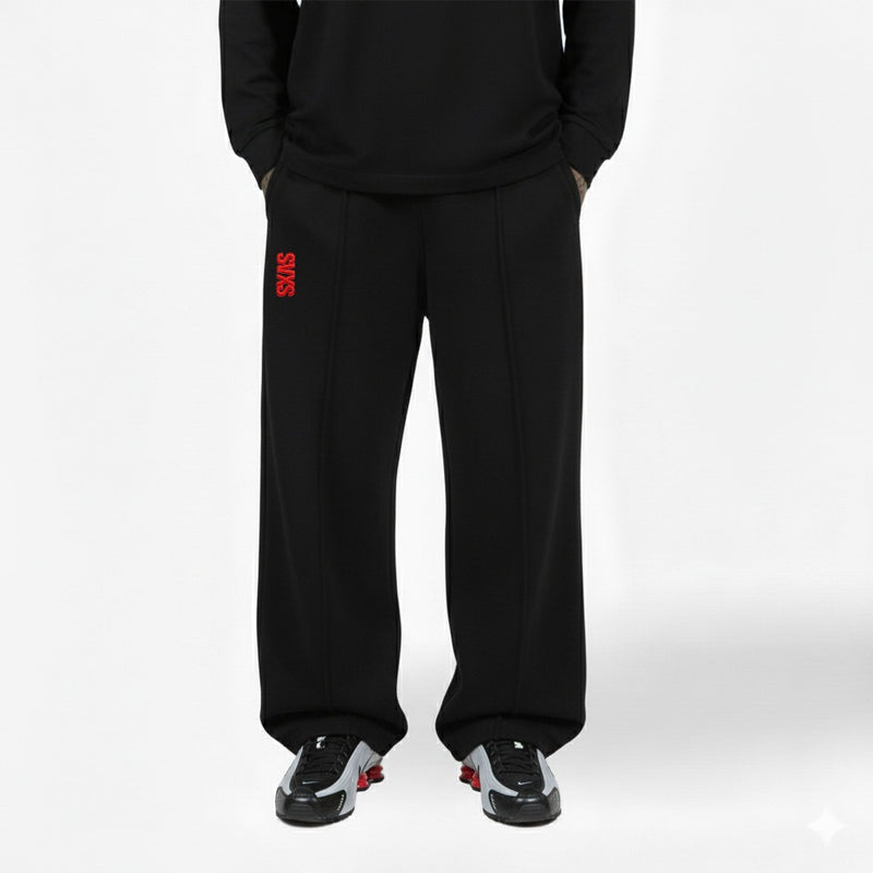 SVXS - Baggy Sweatpants Hitam Pecah Pola - Fleece