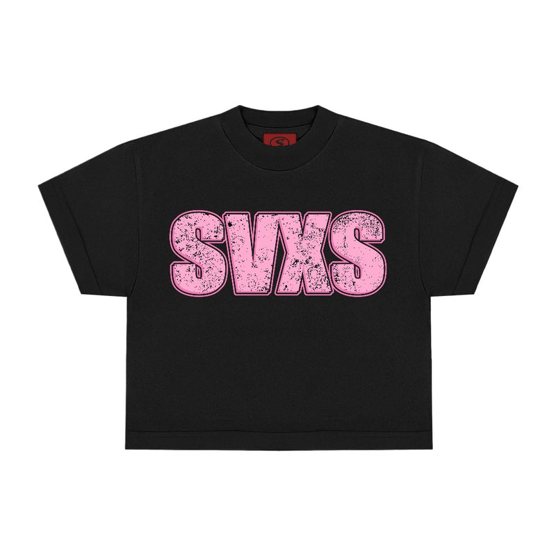 SVXS - Boxy Oversized T-Shirt Hitam Pink Hero - Cotton Combed 20s