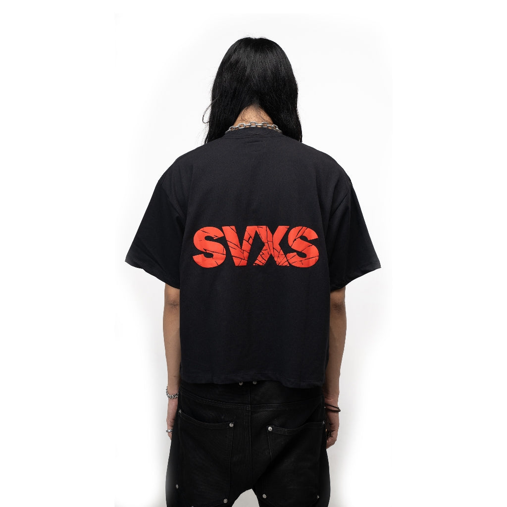 SVXS - Boxy Oversized T-Shirt Hitam Uzi - Cotton Combed 20s