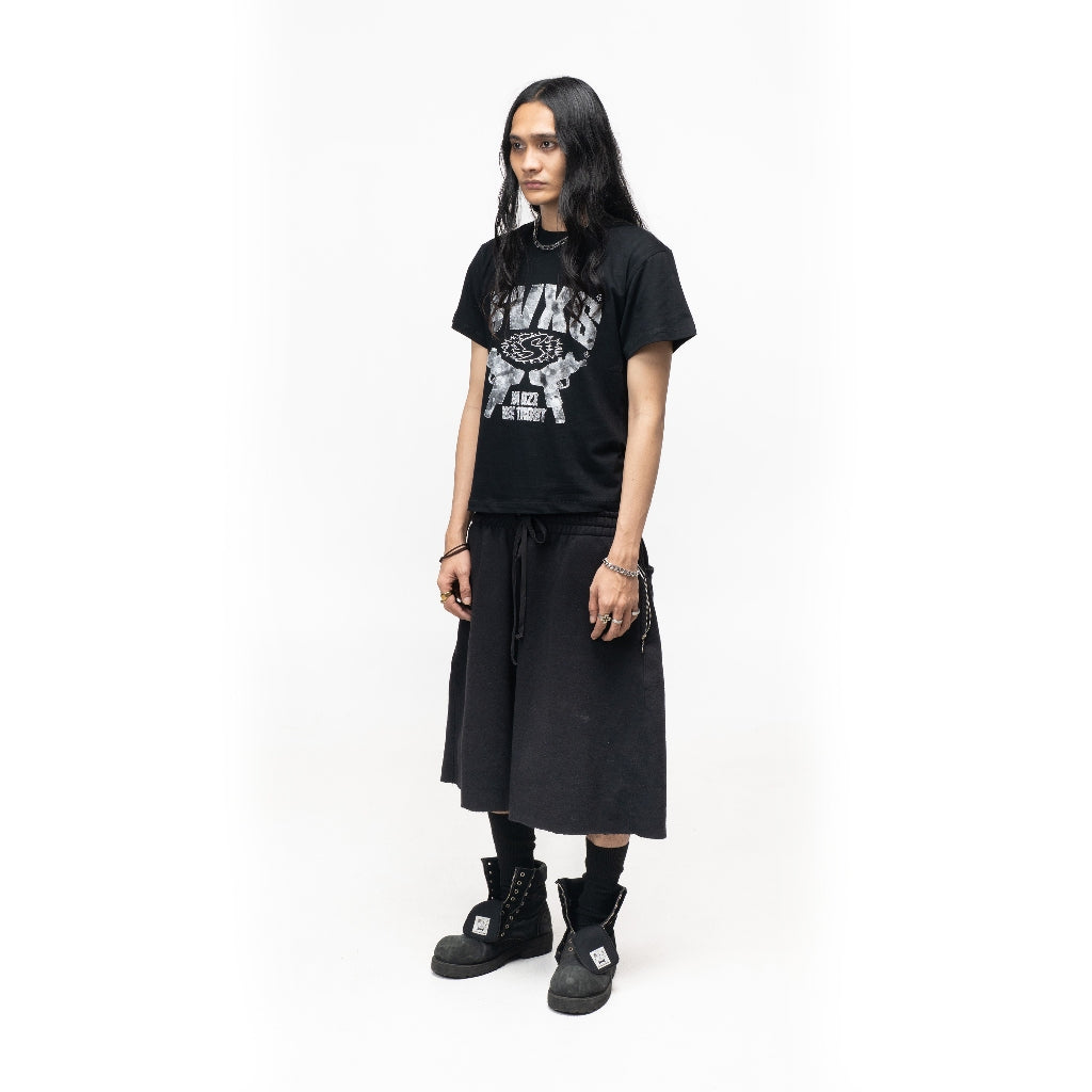 SVXS - Fitted Tee Slim Fit Hitam Double UZI - Cotton Combed 20s