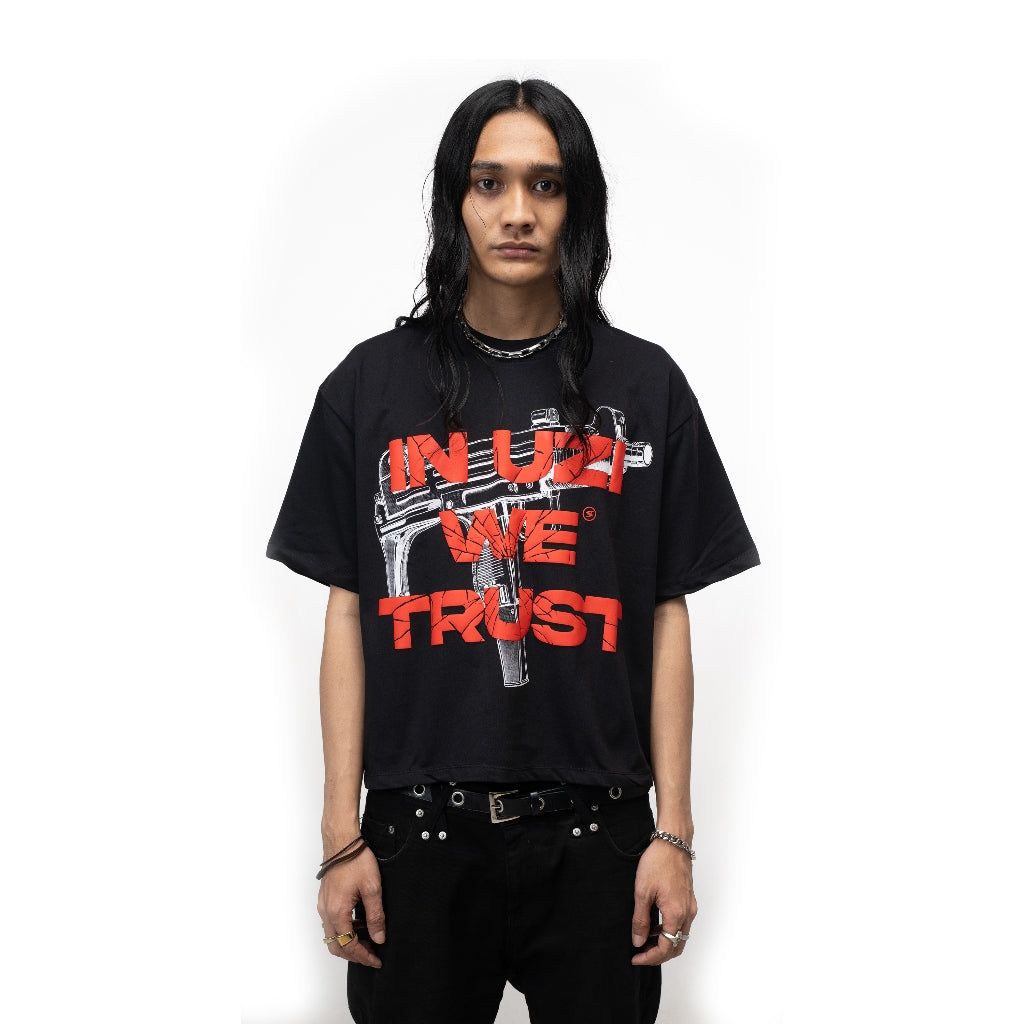 SVXS - Boxy Oversized T-Shirt Hitam Uzi - Cotton Combed 20s
