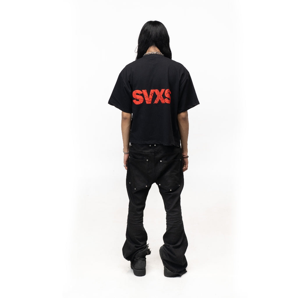 SVXS - Boxy Oversized T-Shirt Hitam Uzi - Cotton Combed 20s