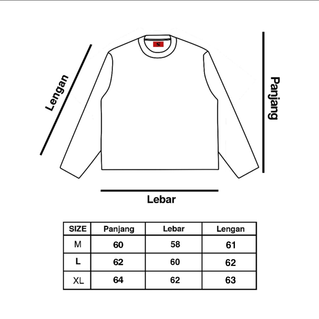 SVXS - Boxy Oversized Longsleeve Hitam Dark Vision - Cotton Combed 20s