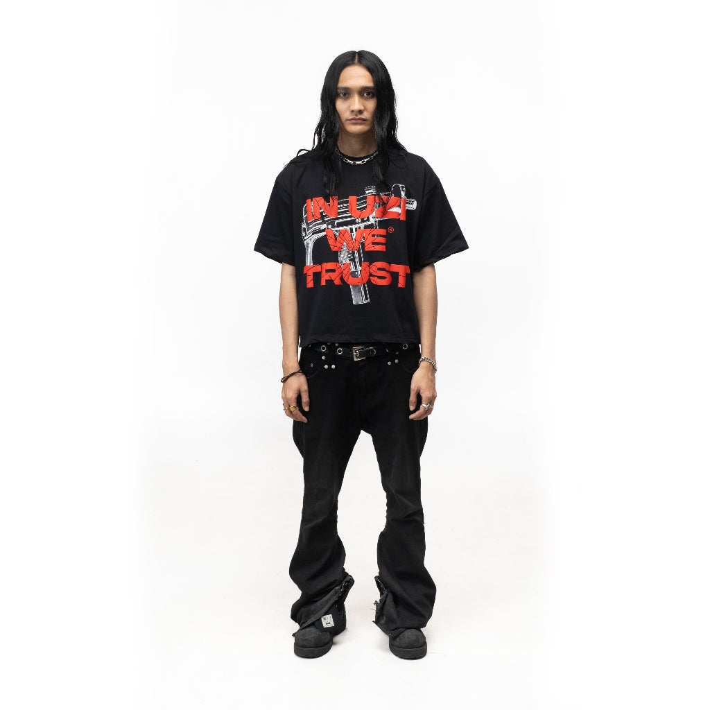 SVXS - Boxy Oversized T-Shirt Hitam Uzi - Cotton Combed 20s